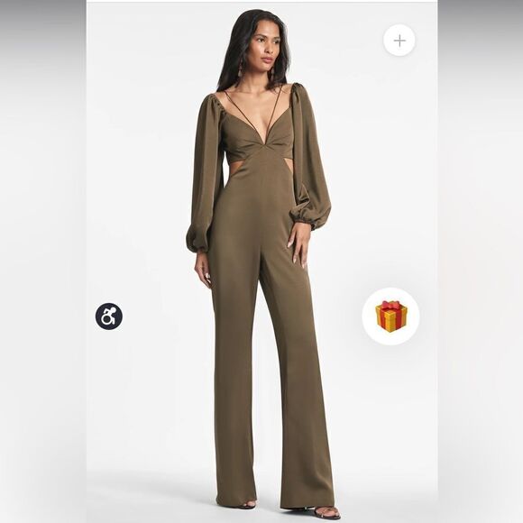 Sachin & Babi Bruni Jumpsuit Cutout in Olive 12 - Picture 1 of 6